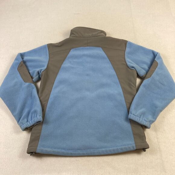 The North Face Fleece Jacket Women's Medium Blue Color Block Soft Shell Full Zip - Picture 10 of 11